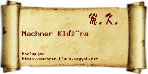 Machner Klára névjegykártya